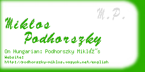 miklos podhorszky business card